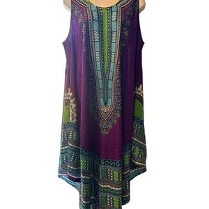 Vibrant Purple Dashiki Swim Coverup